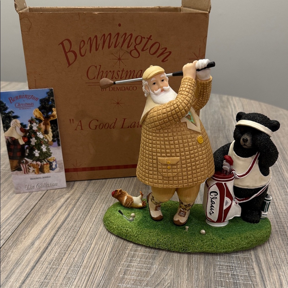Bennington Christmas Golfer Figurine “A Good Laugh” NIB by Demdaco